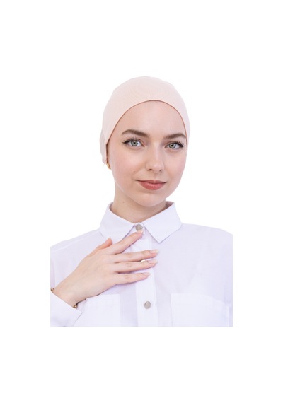 Modish Group Pratik Bone Pamuklu Tesettür İç Bone, Başörtüsü İçin Hazır Viskon Şapka, Namaz Günlük Kullanım İçin Bej