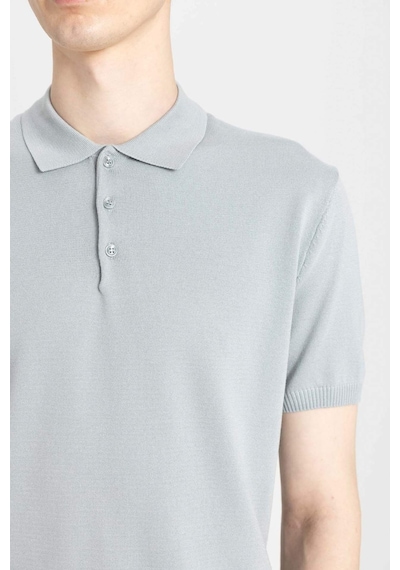 DeFacto Slim Fit Dar Kesim Kısa Kollu Basic Düz Triko Polo Tişört Y5369AZ24SMGR130