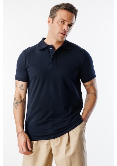 Genius Store Erkek Çekmeyen Pamuklu Kumaş Regular Fit Standart Kesim Polo Yaka Tişört Poloyaka-t-shırt1 Lacivert