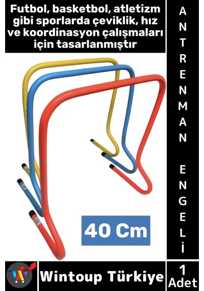 Antrenmanmalzemesi Futbol Basketbol Atletizm Fitness Cross Fit Hız Çeviklik Antrenman Engeli 40 Cm Çok Renkli