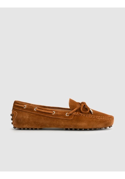 Taba Hakiki Deri Bağcıklı Günlük Loafer Mokasen Kadın Ayakkabı