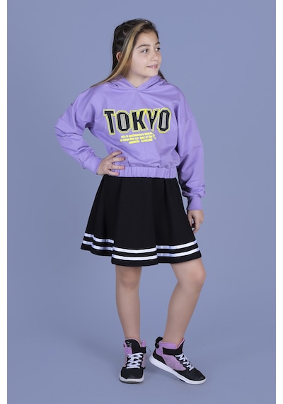 Toontoy Kids Toontoy Kız Çocuk Baskılı Etekli Takım Lila