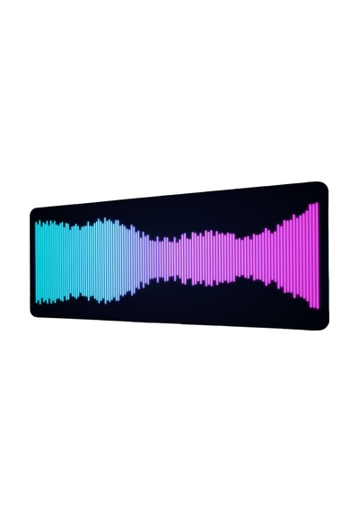 Ekolayzer Gaming Mousepad Xxl 90x40 Cm Kaymaz Taban Dikişli Kenar Mavi Neon Oyuncu Masa Pedi