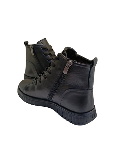 Voog 23662 Kadın Deri Casual Comfort Bot Siyah