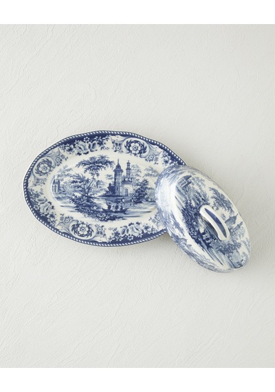 Preston Stoneware Sunumluk 23,5x16x10 Cm Lacivert