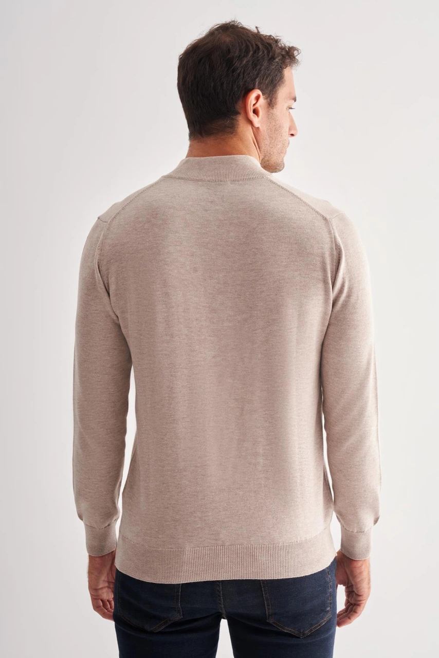 İmza Açık Bej Fermuarlı Dik Yaka Uzun Kol Cepsiz Comfort Fit Classic Pamuklu Triko Kazak 1012255201 Bej İmza Açık Bej Fermuarlı Dik Yaka Uzun Kol Cepsiz Comfort Fit Classic Pamuklu Triko Kazak 1012255201 Bej