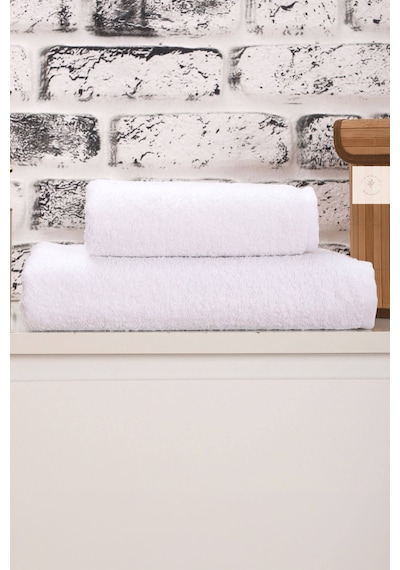2 Parça Kadın / Erkek Banyo Duş Hamam Havlu Seti 90x150 Cm %100 Pamuklu Beyaz