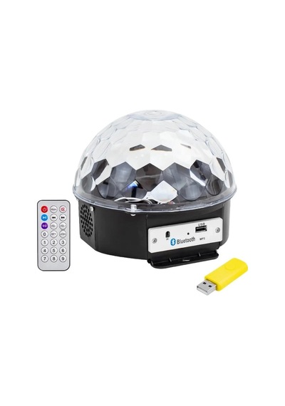 Usb-bluetooth Destekli Kumandalı Hoparlörlü Yarım Dünya Küre Disko Topu Bx40