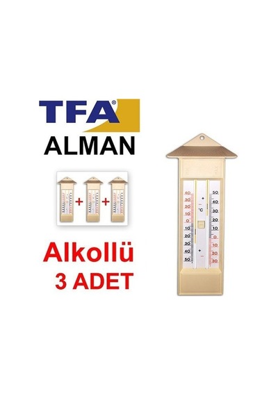 3 Adet Tfa 10.3015.03 Plastik Max-min Alkollü Termometre