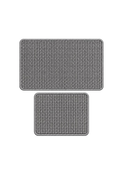 Dijital Baskılı Su Emici Keten Görünümlü İkili Banyo Paspası 40/60cm -60x100cm Koyu Gri - 931445931 Koyu Gri