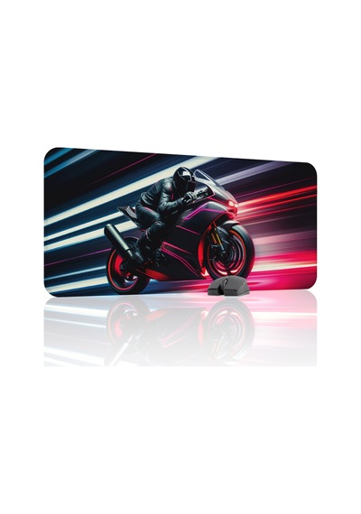Motorsiklet Kaymaz Dikişli Kauçuk Oyuncu Mousepad V3 - 90x40 Xxl Gaming Mouse Pad Fare Altlığı
