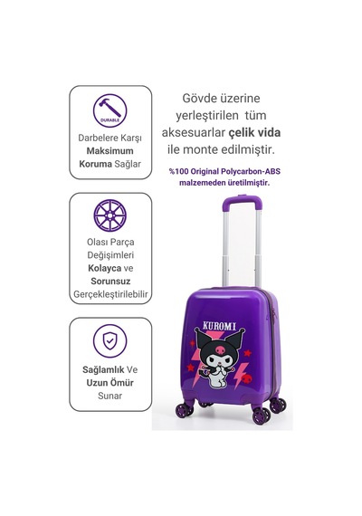 Louisiana Polo Lisanslı Kuromi Policarbon Çocuk Valizi Mor 2987