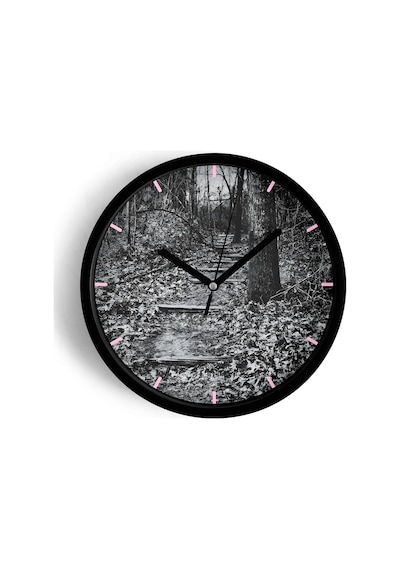 Sonbahar Mevsimi Doğa Manzarası Modern Duvar Saati - 25cm - Önü Camlı Siyah Kasa - Sessiz Mekanizma-jh0675 Siyah