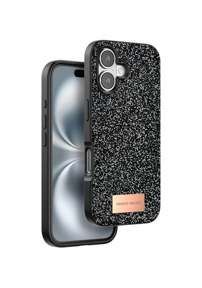 Apple iPhone  Uyumlu,  16 Bright Simli Kapak - Siyah