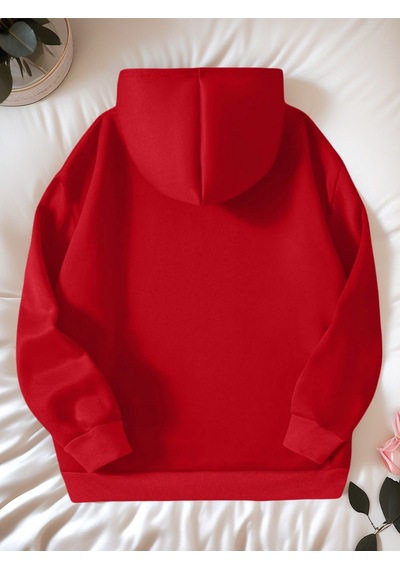 Uyguntarz Unisex Yaramaz Pandalar Baskılı Oversize Sweatshirt Kırmızı