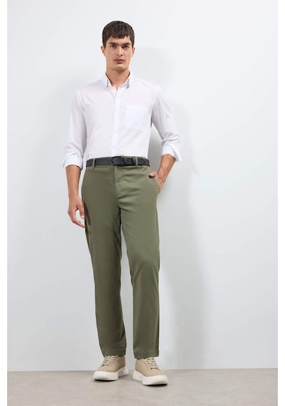 Defacto Regular Fit Düz Paça Chino Kanvas Pantolon E8064ax25aukh82 Haki