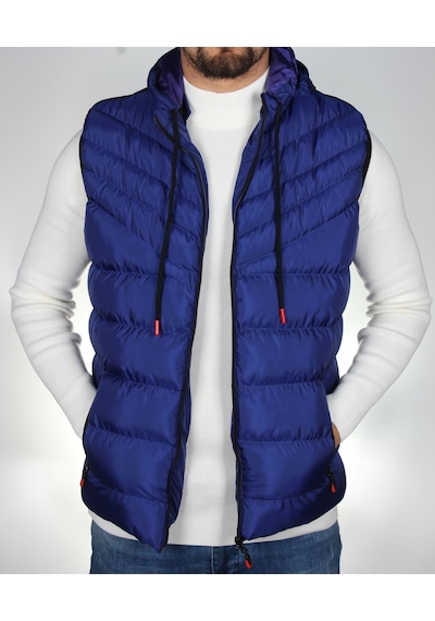 Last Mount Yilmazer Giyim Erkek Şişme Slim Fit Kapüşonlu Saks Yelek Lm202Sx
