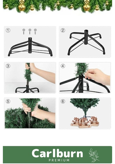 Premium Kutu Süsleme Seti Yılbaşı Çam Ağacı Renkli Işığı Yeni Yıl Süsleri Noel Paketi 150 Cm 220 Dal