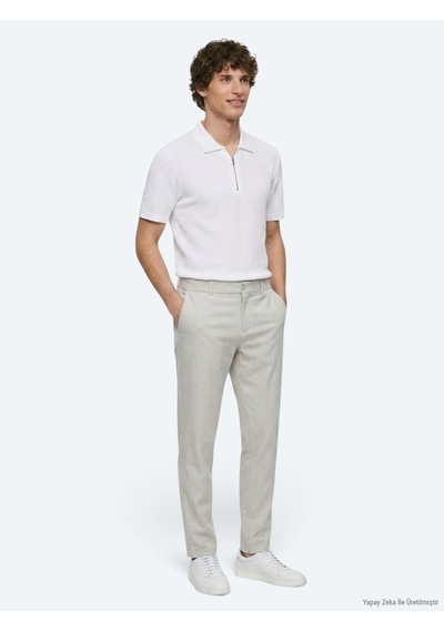 Kip Gri Dokuma Jogging Fit Casual Pantolon Gri --
