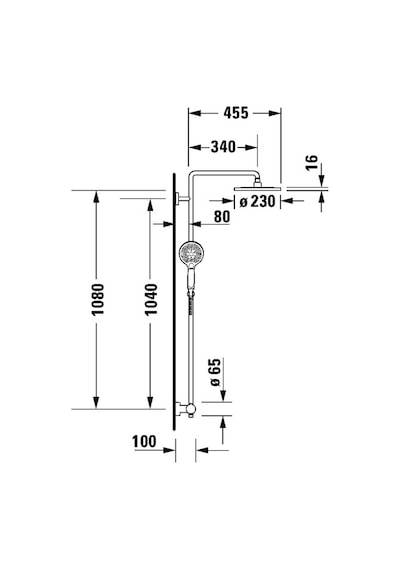 Duravit - C.1 Termostatik Duş Bataryalı Duş Sistemi - C14280008010- Krom
