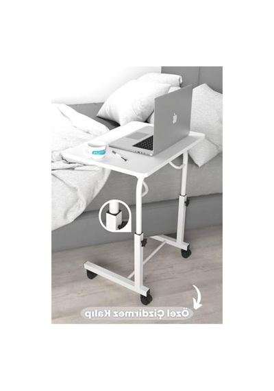 Eğim Yükseklik Ayarlı Laptop Sehpası, Tekerlekli Ve Kullanışlı 120x60