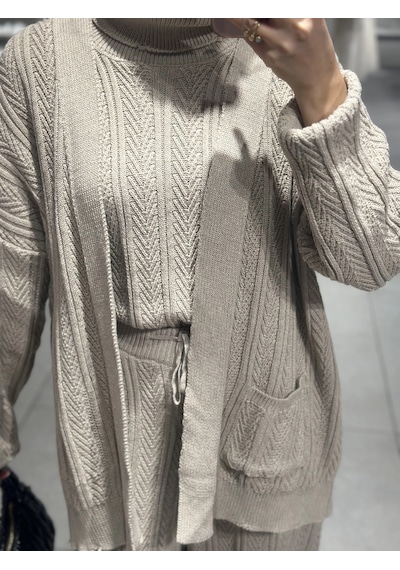 Olla Collection Üçlü Triko Takım Taş Taş