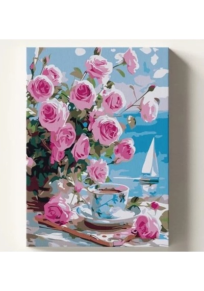 Sayılara Göre Boyama Tuvali, 40x50 Cm Temalı Fırça Ve Boya Seti