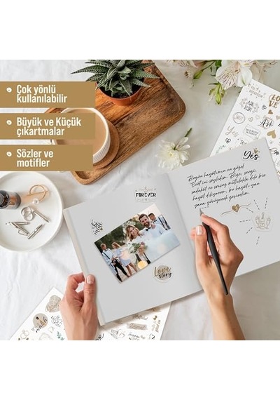 Düğün Sticker Seti, 325 Adet Çıkartma, Misafir, Konuk Defteri Veya Fotoğraf Albumü İçin Sevgi Dolu Vintage Love Genel