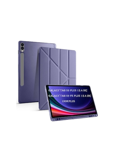 Samsung Galaxy Uyumlu Tab S9 Fe Plus X610 X616 Kılıf Kalem Bölmeli Trifolding Case