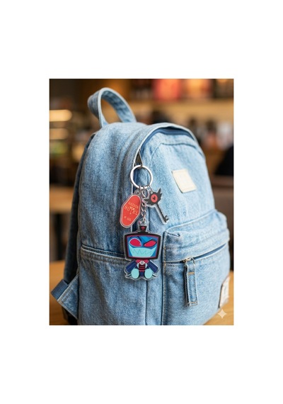 Owl Bag Hazbin Hotel Vox Karakteri Desenli Acrylic Anahtarlık Çanta Süsü Çok Renkli