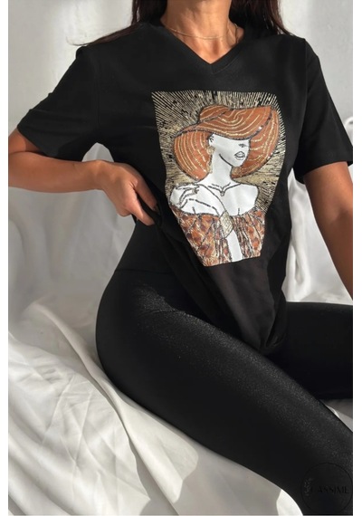 Cassime Kadın Siyah Büyük Beden Şapkalı Kadın Pul Payet İşlemeli %100 Pamuk Tişört Xl-2xl-3xl Cassime Kadın Siyah Büyük Beden Şapkalı Kadın Pul Payet İşlemeli %100 Pamuk Tişört Xl-2xl-3xl