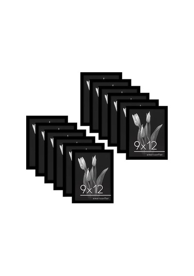 9x12 Picture Frame With Polished Plexiglass - Set Of 12 - - Picture Frames With Engineered - Frame For Tabletop And Display -