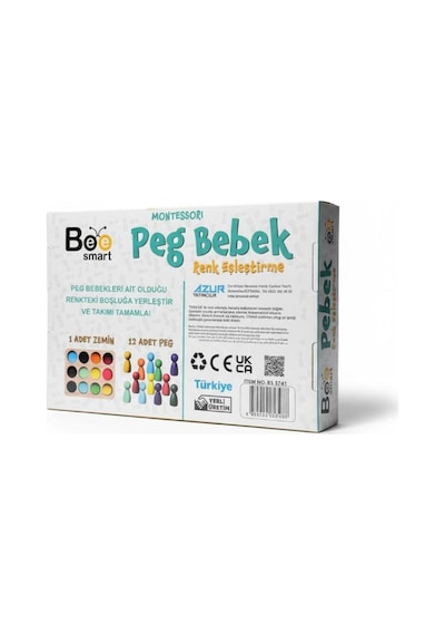 Montessori Peg Bebek Renk Eşleştirme Oyunu - Doğal Ahşap Eğitici Oyuncak