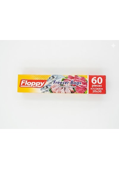 Şeylişeyler - Floppy Buzdolabı Poşeti Küçük Boy 20x30 Cm 60'lı 5 Paket - Gıda Saklama Derin Dondurucu Poşeti