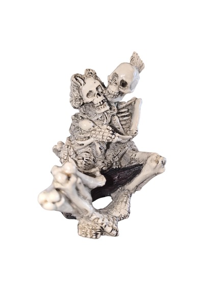 Gotik Dekorasyon Aşık İskelet Çift Biblo Heykeli Romantik Temalı Rock Dekor Objesi 1