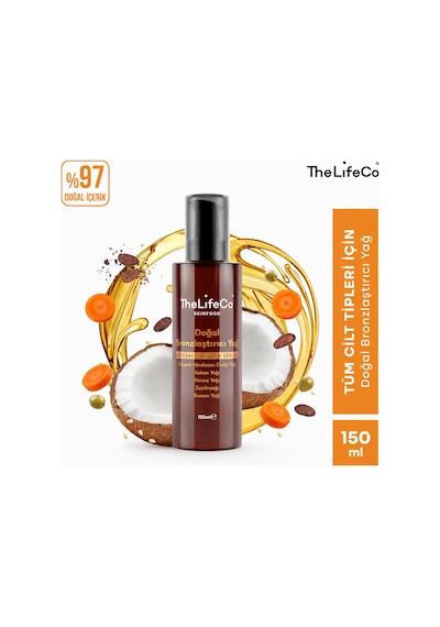 Thelifeco Skinfood Değerli Yağlar Serisi Doğal Bronzlaştırıcı Yağ 150 ML