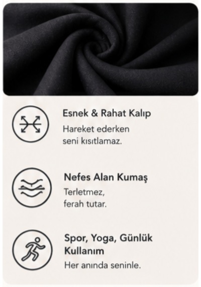 Cocosushicooo Kadın Spor Tayt İki Kat Destekli Sporcu Sütyeni Yüksek Bel Cep Detaylı Şort Tayt SiYAH