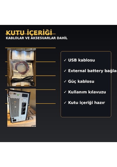Elektrik Kesilince Pc Kapanmaz Ups 3kva Online 6x9ah %30 Uzun Süre