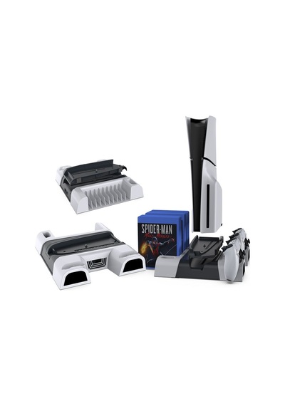 Ps5 Disk Dijital/ps5 Slim Disk Dijital Uyumlu Multi Fonksiyonel Soğutucu Şarj İstasyonu