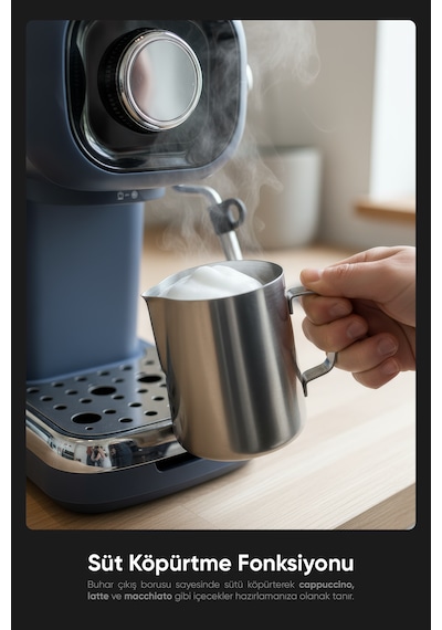 Fressi FR-EM2214 2000 W Espresso Latte Cappuccino Süt Köpürtücülü Kahve Makinesi