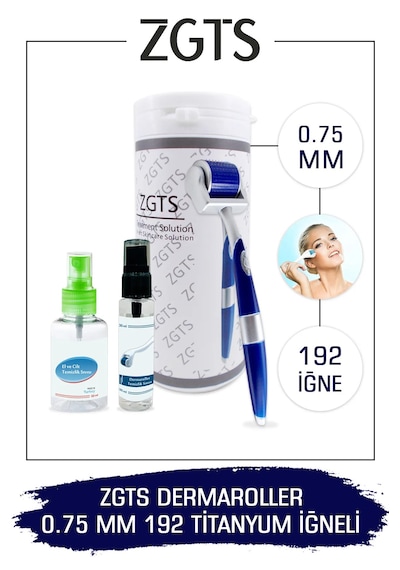 Zgts Blue Line Dermaroller 0.75mm Titanyum 192 Iğneli Derma Rolle