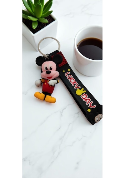 2 Li Sevimli Karakter Anahtarlık Seti Mickey & Minnie, Silikon Askı Ve Çanta Aksesuar