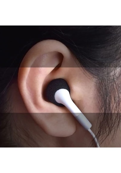 Kulaklık Süngeri 18mm - Mp3, Mp4, Dvd, Cd, Telefon İçin Kulaklık Pedi - 10 Adet 5 Çift Siyah