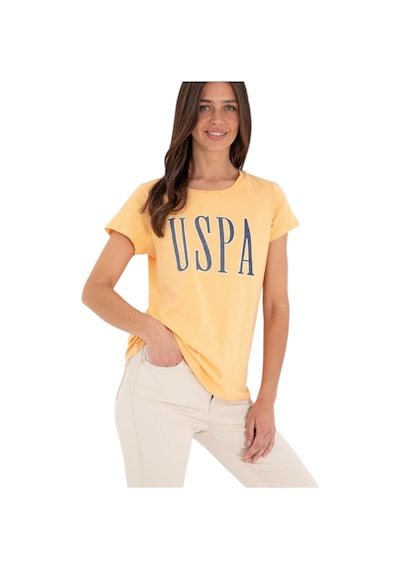 U.S. Polo Assn. Kadın Marka Yazılı T-shirt Kavun
