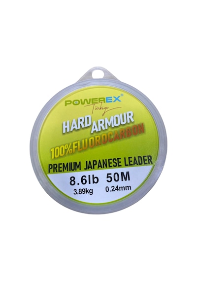 Powerex Hard Armour %100 Fluorocarbon 50 M Clear Leader Misina