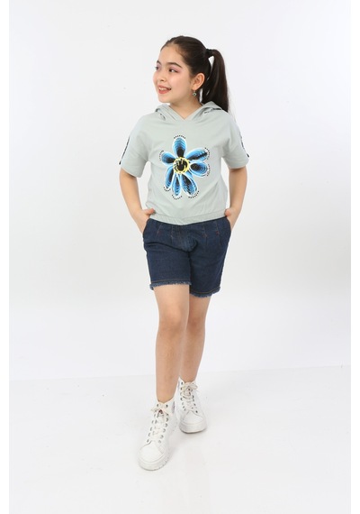 Toontoy Kids Toontoy Kız Çocuk Önü Çiçek Baskılı Tişört Yeşil Toontoy Kids Toontoy Kız Çocuk Önü Çiçek Baskılı Tişört Yeşil