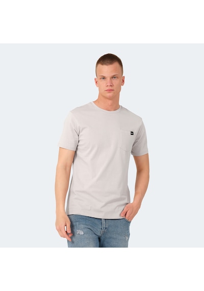 Slazenger VESELA Erkek Cepli Taş Gri Tişört