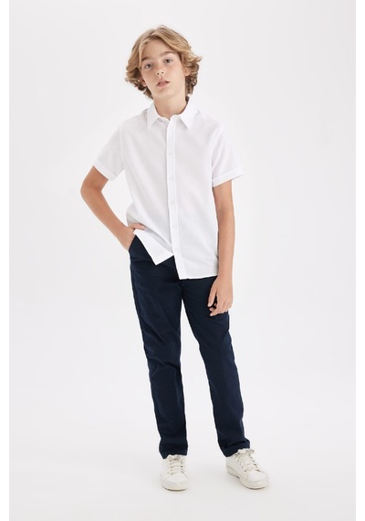 DeFacto Erkek Çocuk Düz Paça Beli Lastikli Cepli Lacivert Basic Düz Gabardin Okul Pantolonu T8850A624AUNV253 DeFacto Erkek Çocuk Düz Paça Beli Lastikli Cepli Lacivert Basic Düz Gabardin Okul Pantolonu T8850A624AUNV253