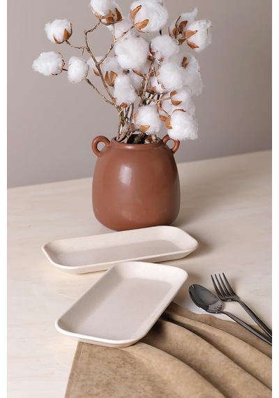 Mat Krem Pergamon Kayık Tabak 26 Cm 2 Adet 040 Çok Renkli