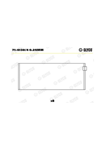 Kol Yatak - Fiat Croma, Ducato, 131, Argenta, Campagnola - Glyco-7141304025mm 18718408